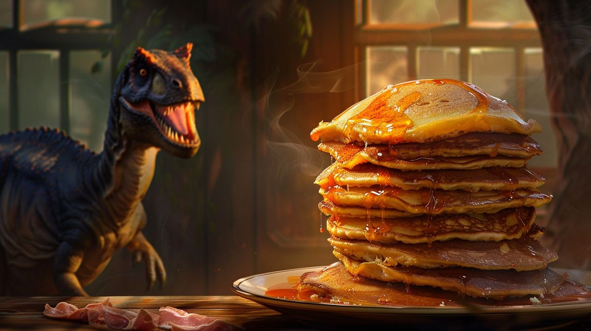 Leckere Carnivore Pancakes serviert auf einem weißen Teller, garniert mit frischen Kräutern