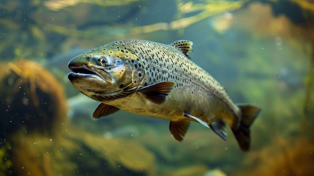 Frau genießt gesundes Gericht mit Lachs, perfekt für die Frage, ob ist Lachs gut zum Abnehmen