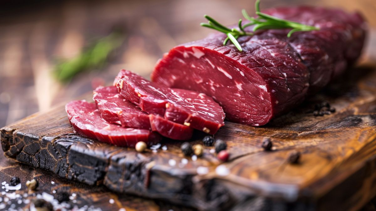 Frau wählt gesundes Fleisch im Supermarkt, ideal welches Fleisch zum Abnehmen